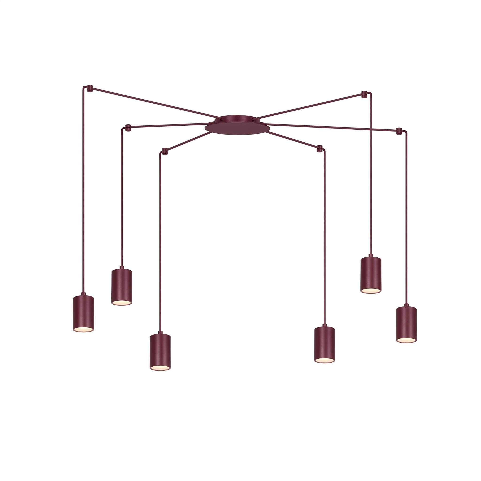 Emibig Traker függőlámpa 6x14 W burgundi 1822/6