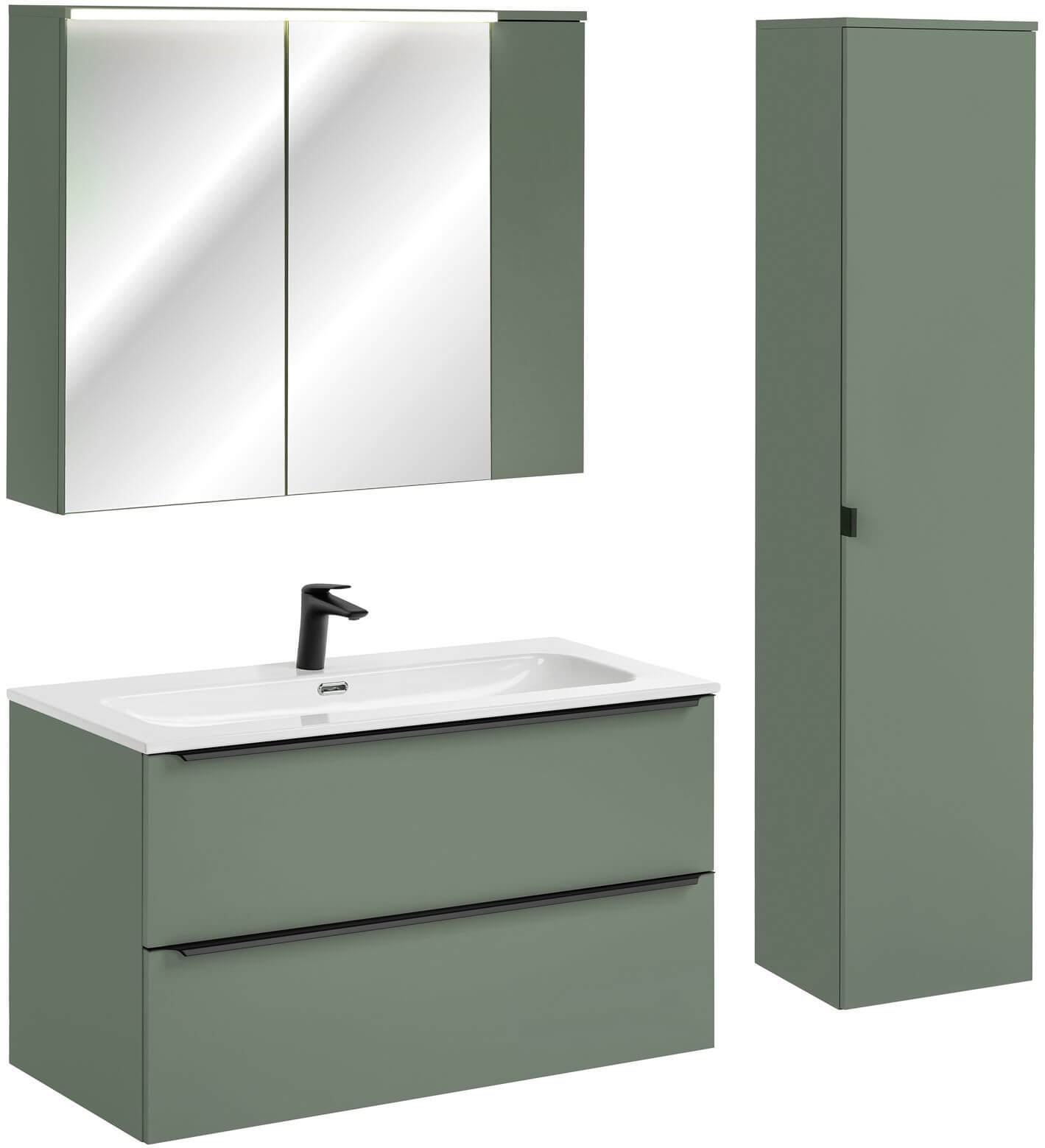 Készlet szekrény Comad Sombra Green GREEN UN 84-80-2D, szekrény Comad Sombra Green SOMBRA GREEN 82-100-46-2S, SOMBRA GREEN 80-40-1D, FLY WHITE GLOSS UM 100-46 DP ( E-8073-100 ), SOMBRA GREEN 83-20-1D, NIAGARA UM 03 BLACK 86001B