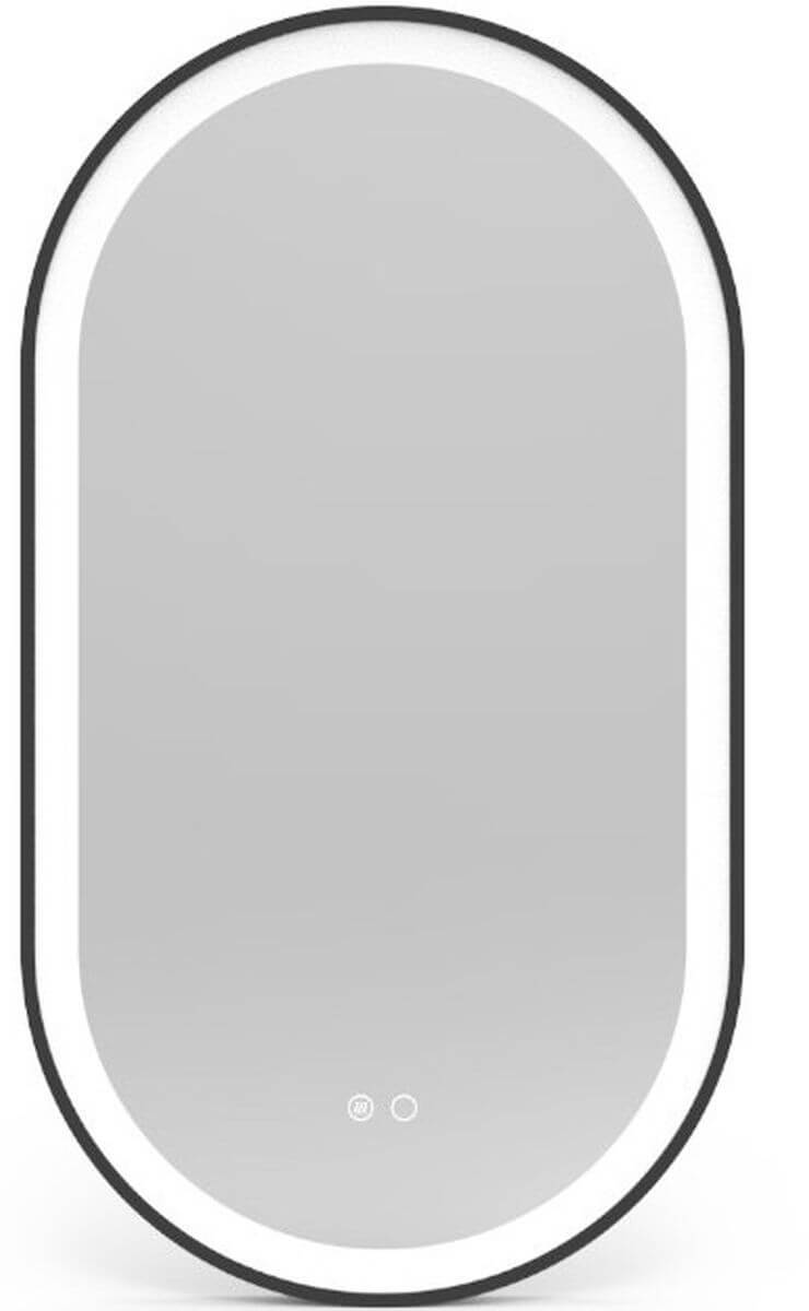LaVita Leto tükör 90x50 cm ovális világítással páramentesítő fóliával fekete 5900378341024