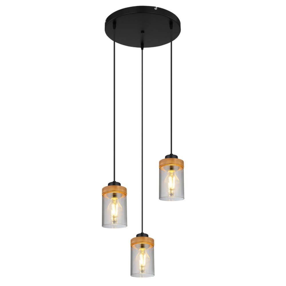 Globo Lighting Finca függőlámpa 3x40 W fekete-füst színű 15557-3H
