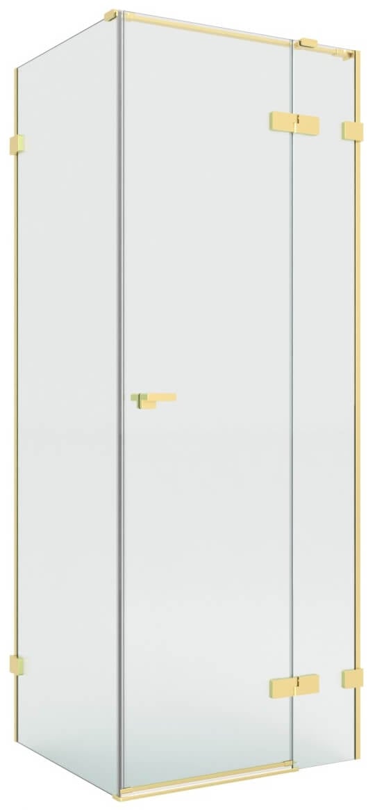 New Trendy Eventa Gold Brushed zuhanykabin 110x80 cm négyszögletes arany csiszolt/átlátszó üveg EXK-8275