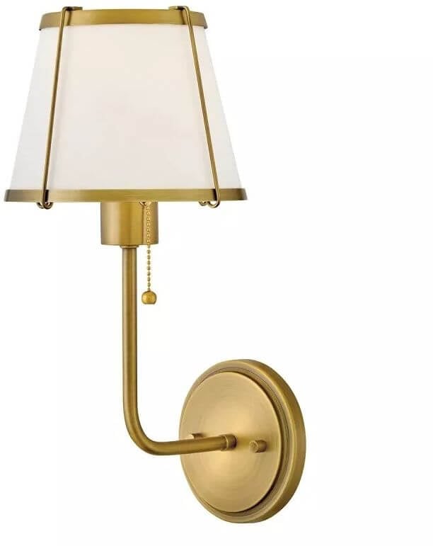 Elstead Lighting Clarke oldalfali lámpa 1x40 W sárgaréz-bézs HK-CLARKE1-DBR-OW