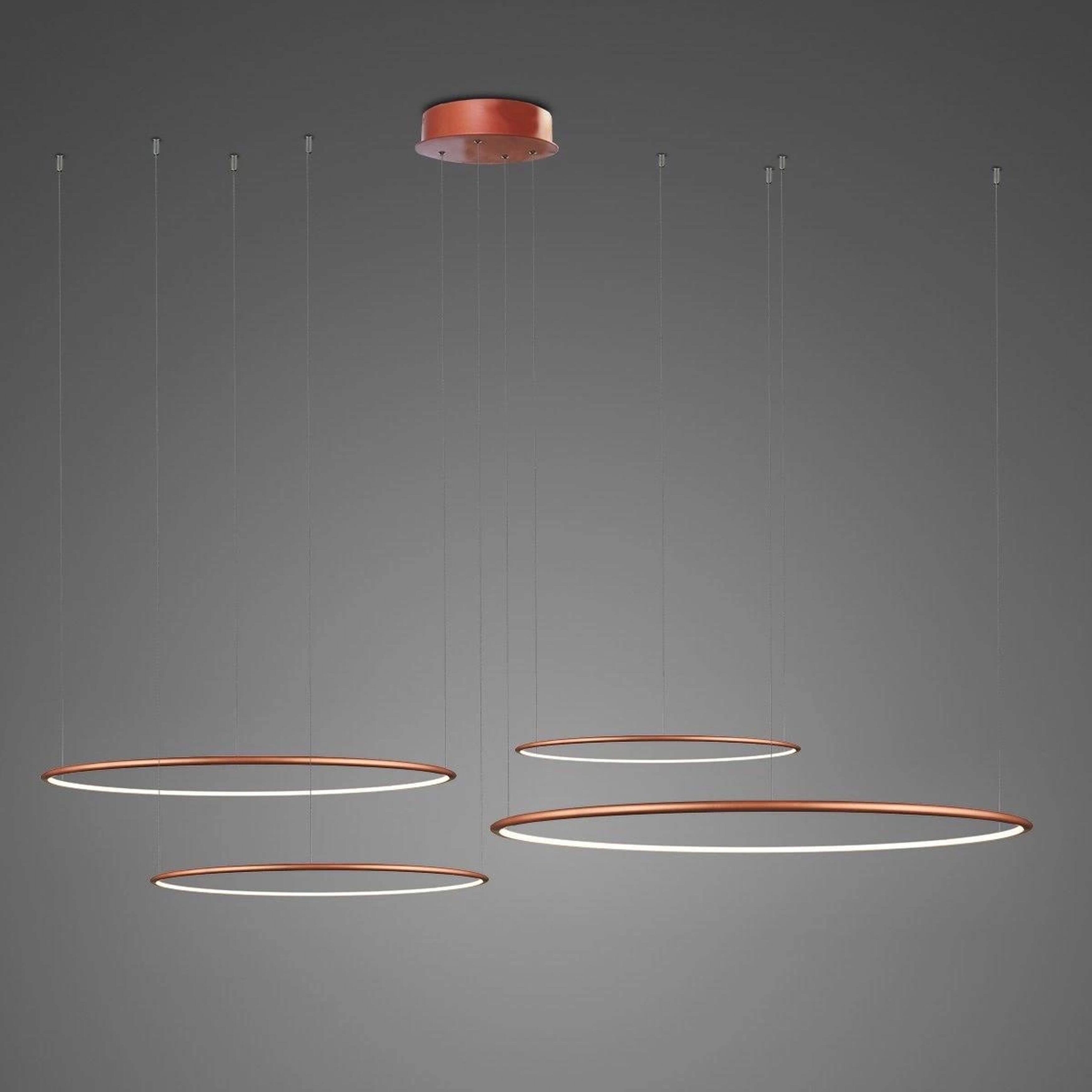 Altavola Design Ledowe Okręgi függőlámpa 4x106 W réz LA084/CO4_100_in_3k_copper_dimm