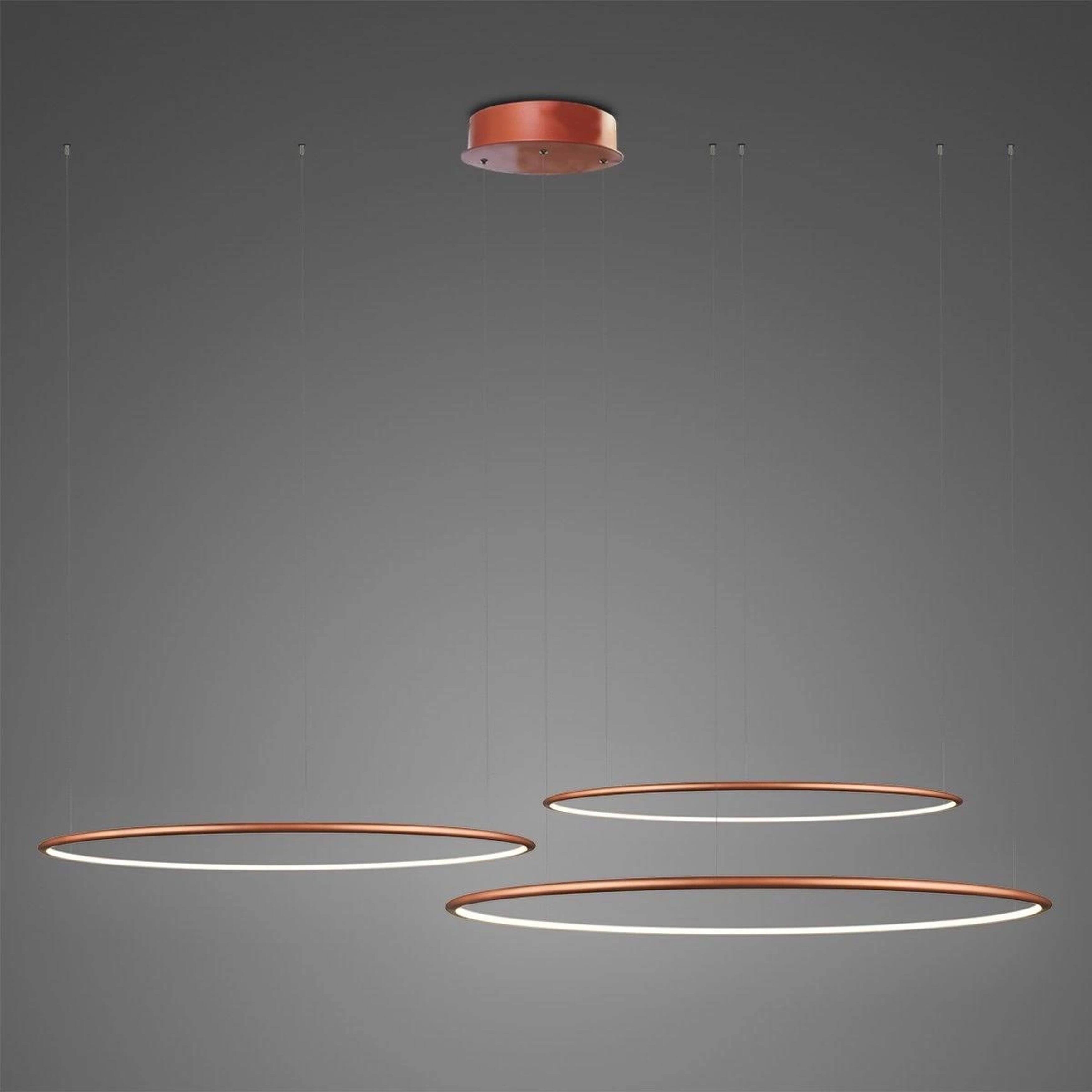 Altavola Design Ledowe Okręgi függőlámpa 3x68 W réz LA075/CO3_80_in_4k_copper_dimm