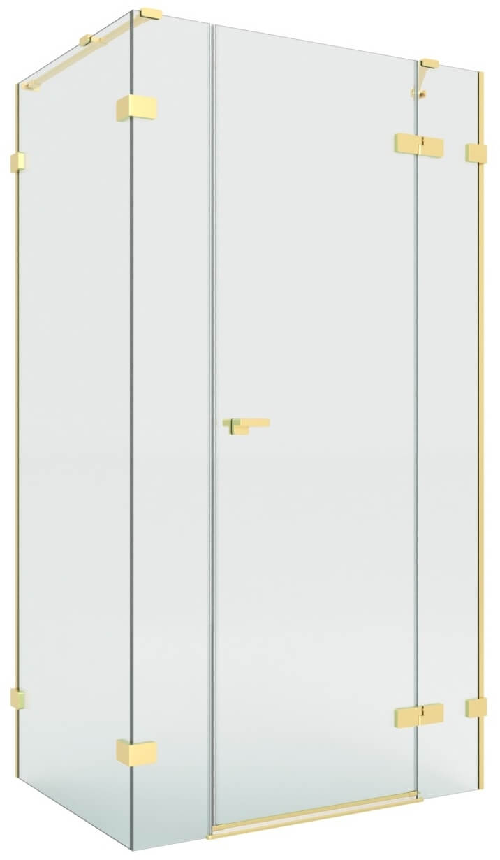 New Trendy Eventa Gold Brushed zuhanykabin 110x80 cm négyszögletes arany csiszolt/átlátszó üveg EXK-8327