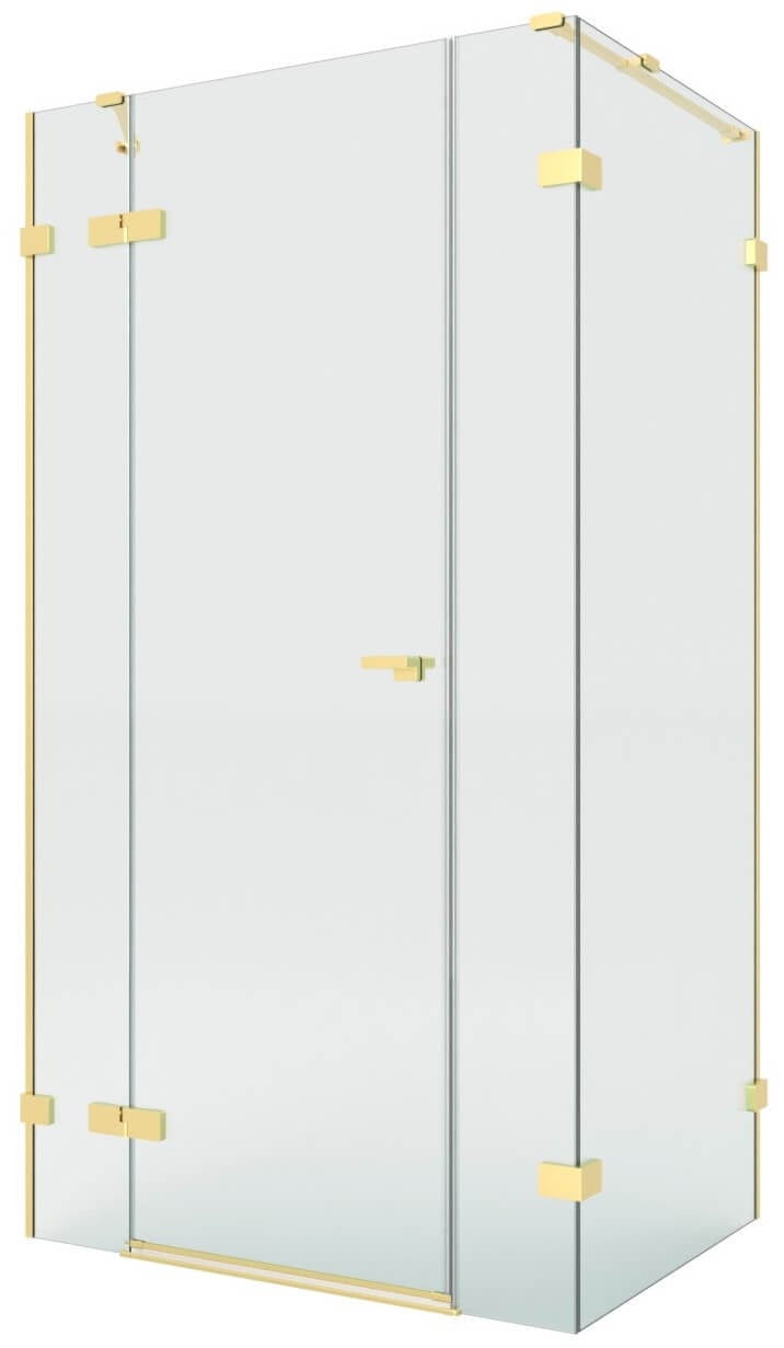 New Trendy Eventa Gold Brushed zuhanykabin 150x90 cm négyszögletes arany csiszolt/átlátszó üveg EXK-8336