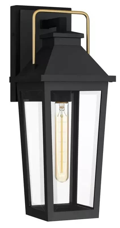 Elstead Lighting Buckley kültéri fali lámpa 1x40 W fekete-sárgaréz QZ-BUCKLEY-S-MBK