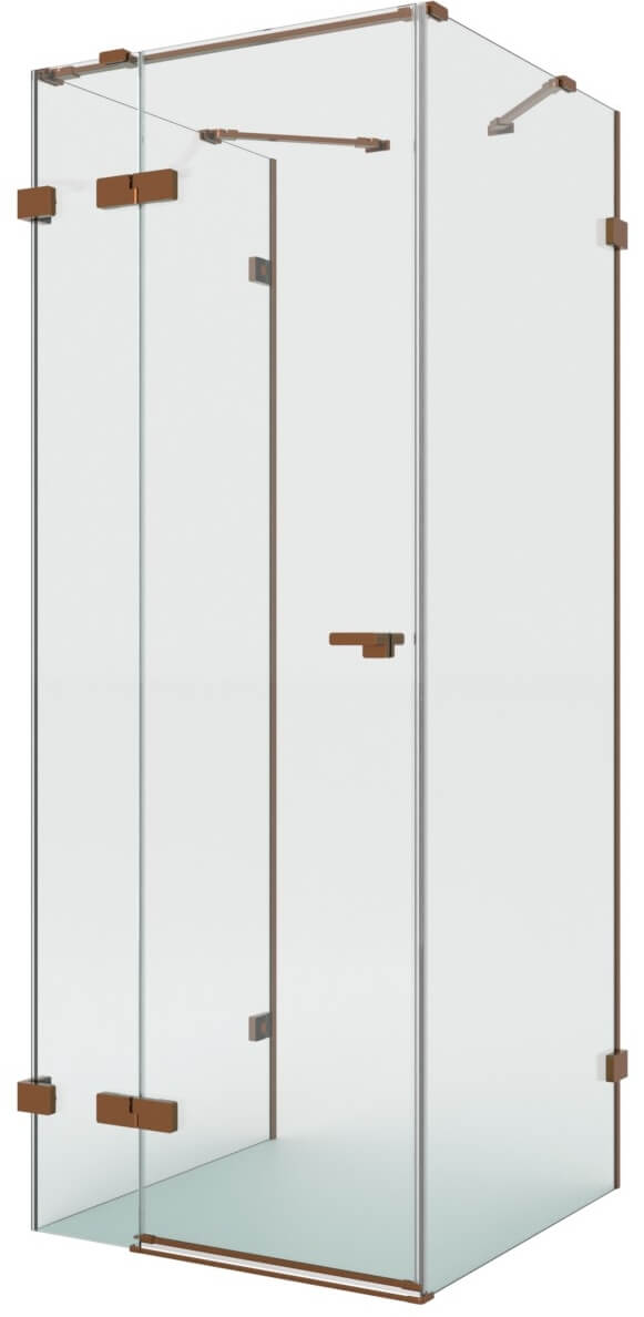 New Trendy Eventa Copper Brushed zuhanykabin 120x90 cm négyszögletes réz csiszolt/átlátszó üveg EXK-8131