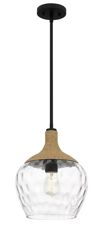 Elstead Lighting Royer függőlámpa 1x60 W fekete-átlátszó QZ-ROYER-1P-MBK