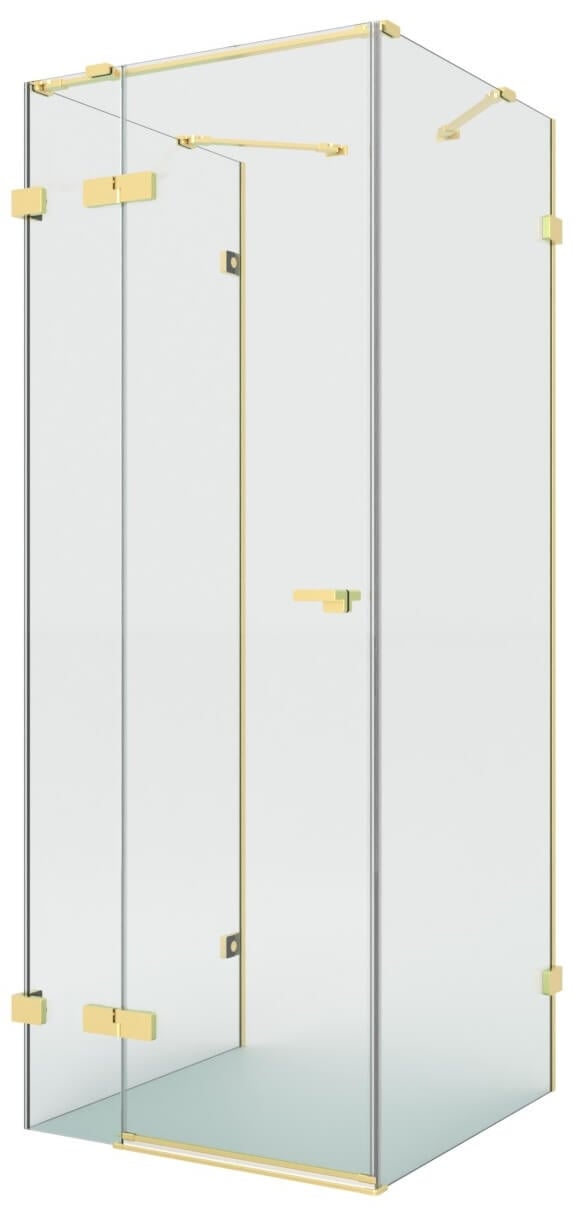 New Trendy Eventa Gold Brushed zuhanykabin 120x80 cm négyszögletes arany csiszolt/átlátszó üveg EXK-8362