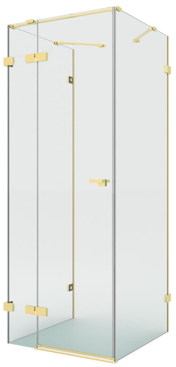 New Trendy Eventa Gold Brushed zuhanykabin 120x90 cm négyszögletes arany csiszolt/átlátszó üveg EXK-8364