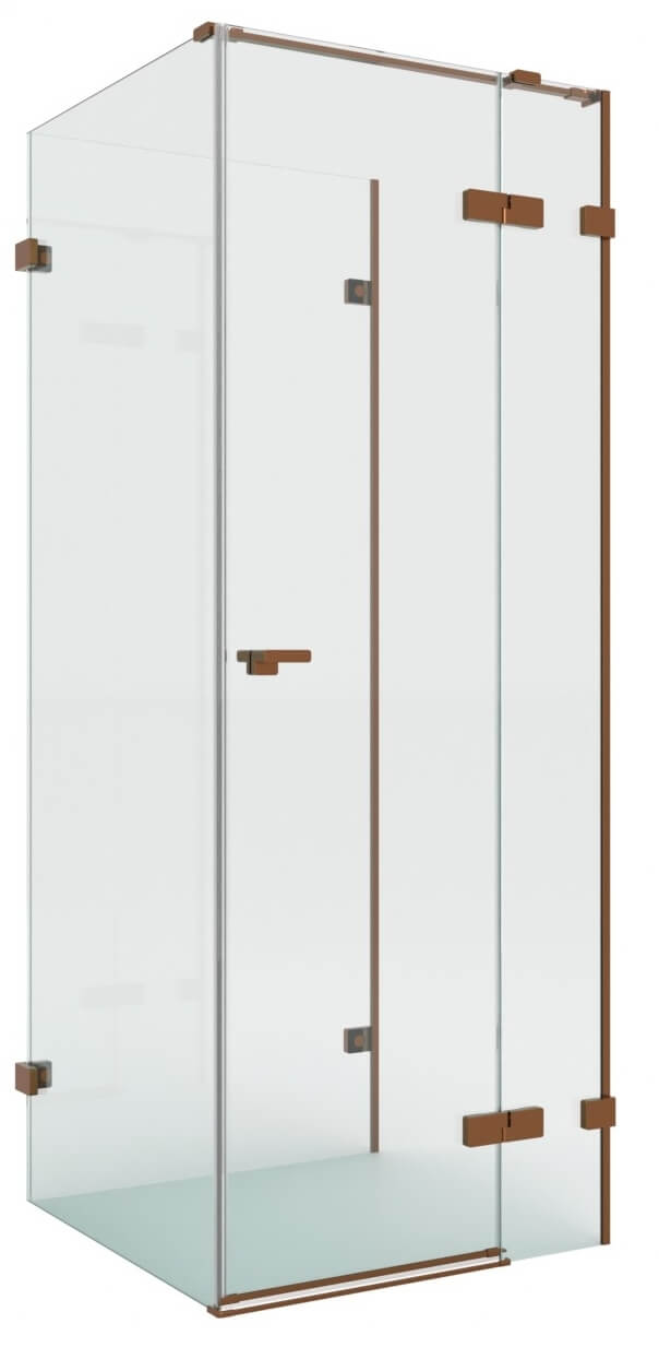 New Trendy Eventa Copper Brushed zuhanykabin 80x80 cm négyzet réz csiszolt/átlátszó üveg EXK-8136