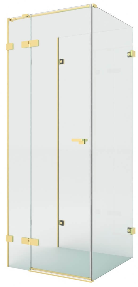 New Trendy Eventa Copper Brushed zuhanykabin 90x90 cm négyzet arany csiszolt/átlátszó üveg EXK-8376