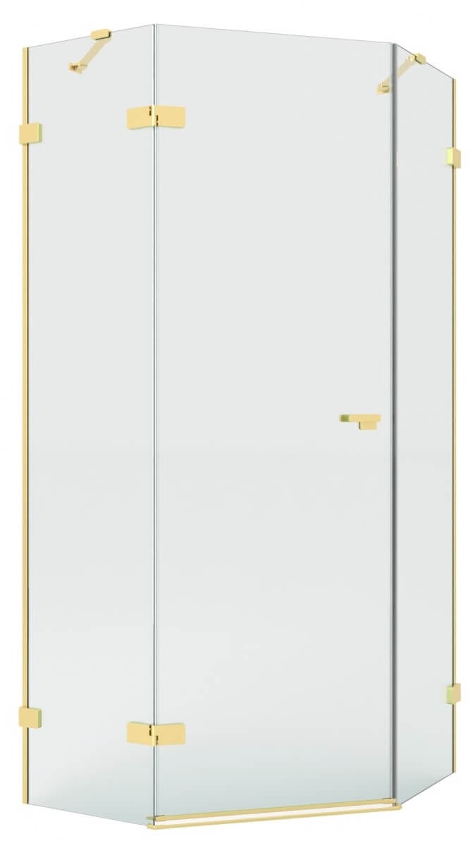 New Trendy Eventa Gold Brushed zuhanykabin 90x90 cm arany csiszolt/átlátszó üveg EXK-8386