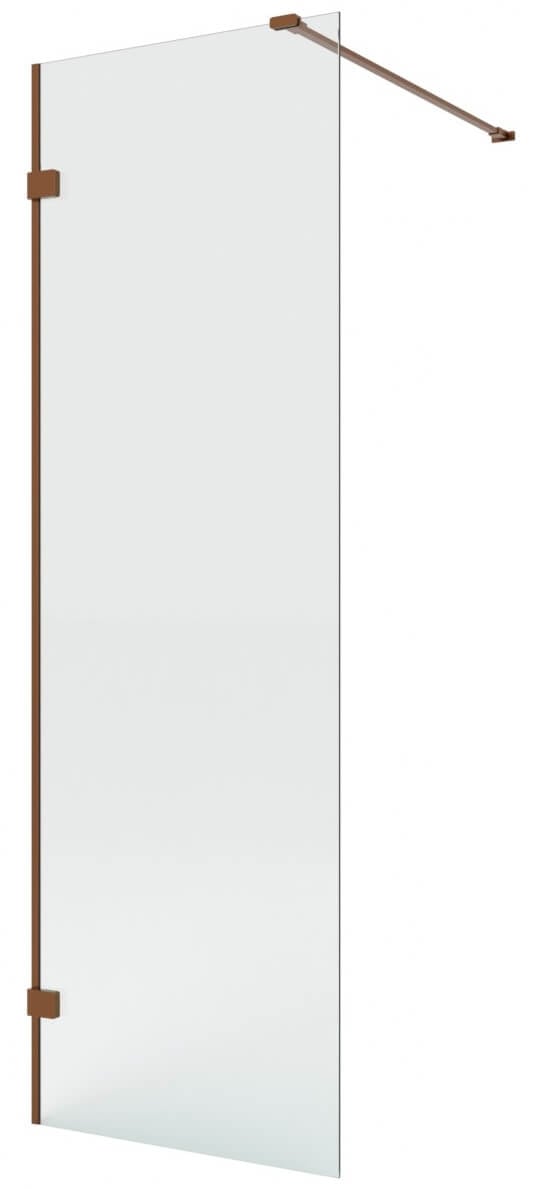 New Trendy Eventa Copper Brushed zuhanykabin fal walk-in 130 cm réz csiszolt/átlátszó üveg EXK-8163