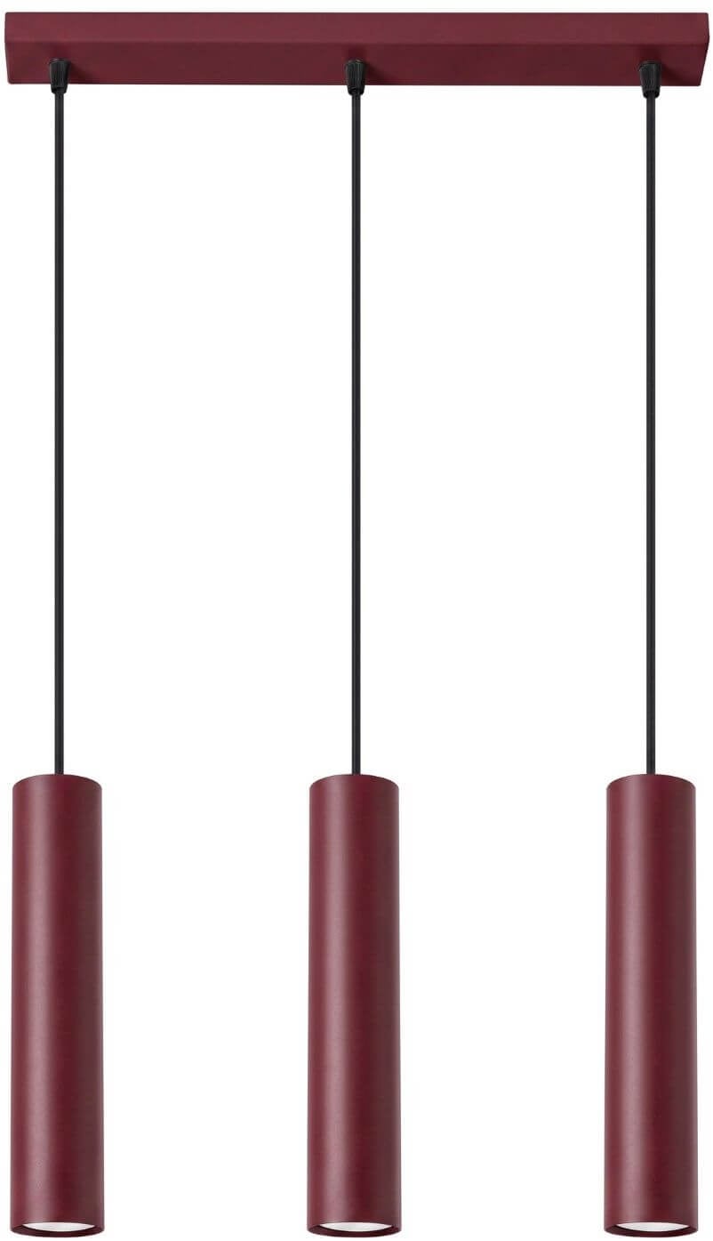 Sollux Lighting Lagos függőlámpa 3x10 W burgundi SL.2082