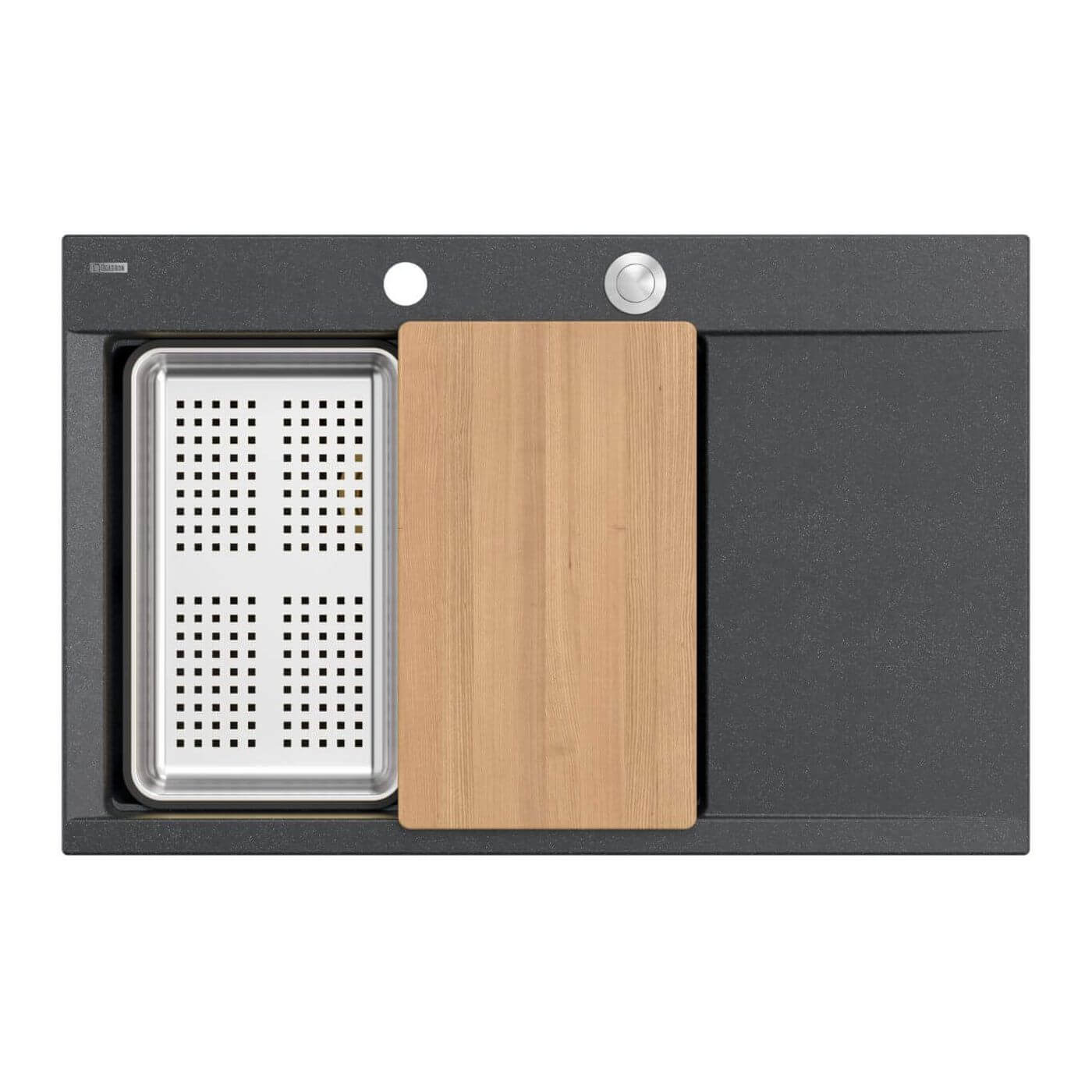 Quadron Josh gránit mosogató 78x50 cm fekete HCQJ7850U8_BS_P2O