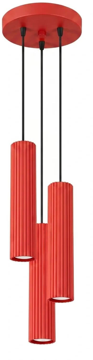 Sollux Lighting Karbon függőlámpa 3x10 W piros SL.2341