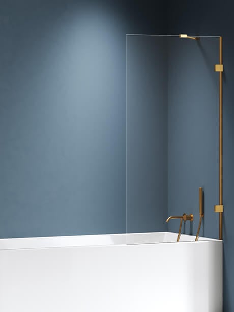 New Trendy Eventa Gold Brushed zuhanyparaván 70 cm egyrészes arany csiszolt/átlátszó üveg EXK-8446