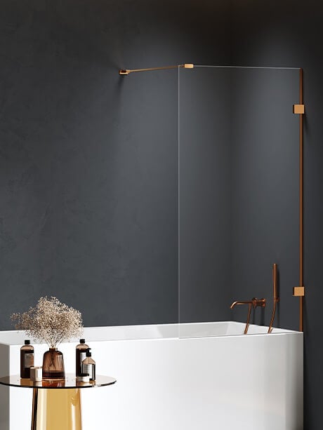 New Trendy Eventa Copper Brushed zuhanyparaván 50 cm egyrészes réz csiszolt/átlátszó üveg EXK-8211-WP