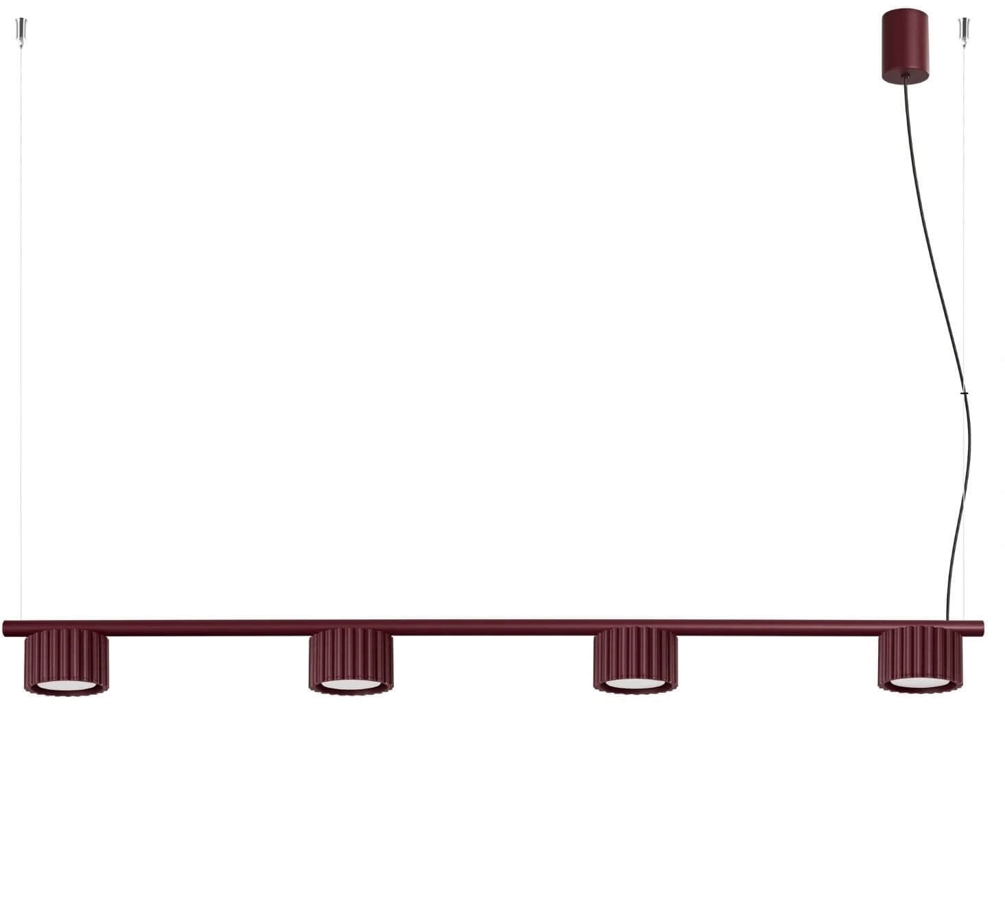 Sollux Lighting Aura függőlámpa 4x10 W burgundi SL.2703