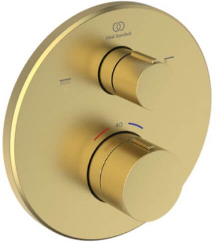 Ideal Standard Ceratherm T100 kád és zuhany csaptelep süllyesztett z termosztáttal arany A8584A2