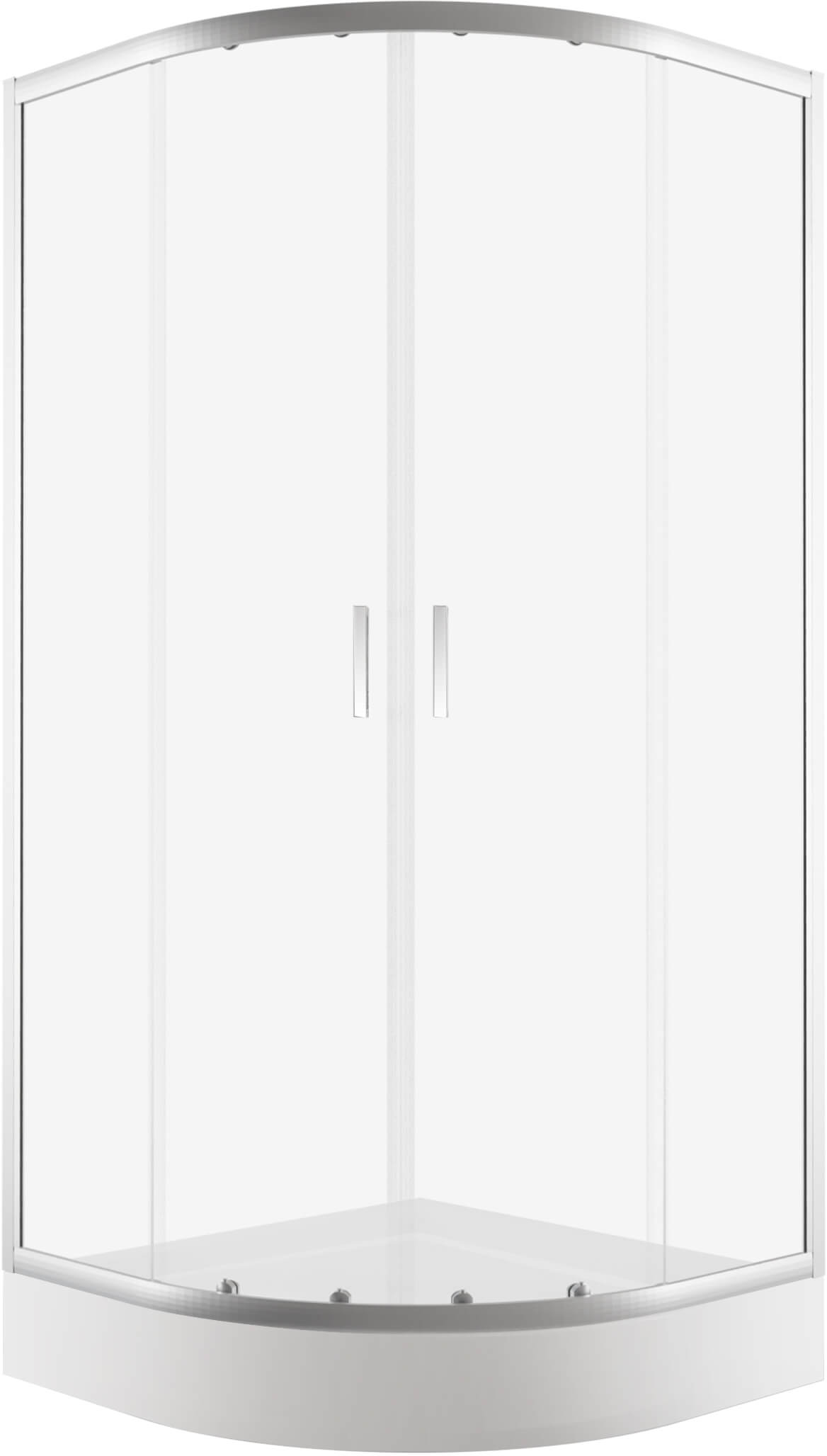 New Trendy Suvia zuhanykabin 90x90 cm félkör alakú króm fényes/átlátszó üveg K-5112