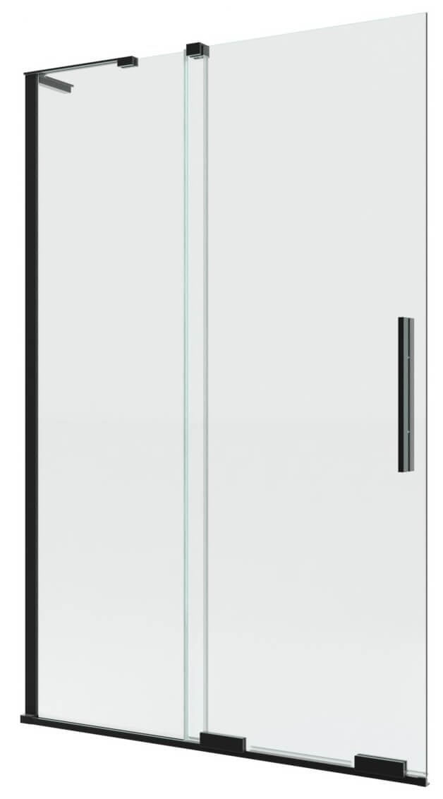 New Trendy Smart Black zuhanyparaván 110 cm kétrészes fekete matt/átlátszó üveg EXK-4201-WL