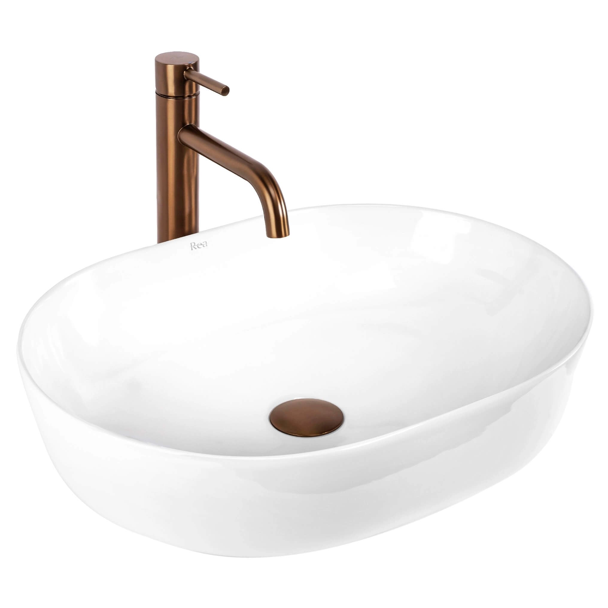 Rea Cleo mosdótál 50x35 cm ovális mosdótálak fehér fényes REA-U7881
