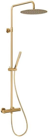 KFA Armatura Moza Brushed Light Gold zuhany készlet fal termosztáttal trópusi zuhany opcióval arany 5736-921-39