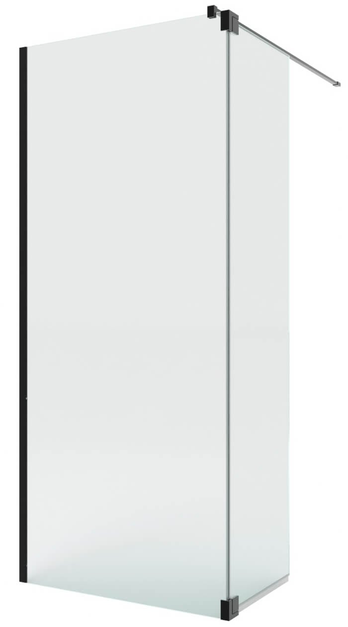 New Trendy Nesta Black walk-in zuhanykabin 90x40 cm fekete matt/átlátszó üveg K-5829