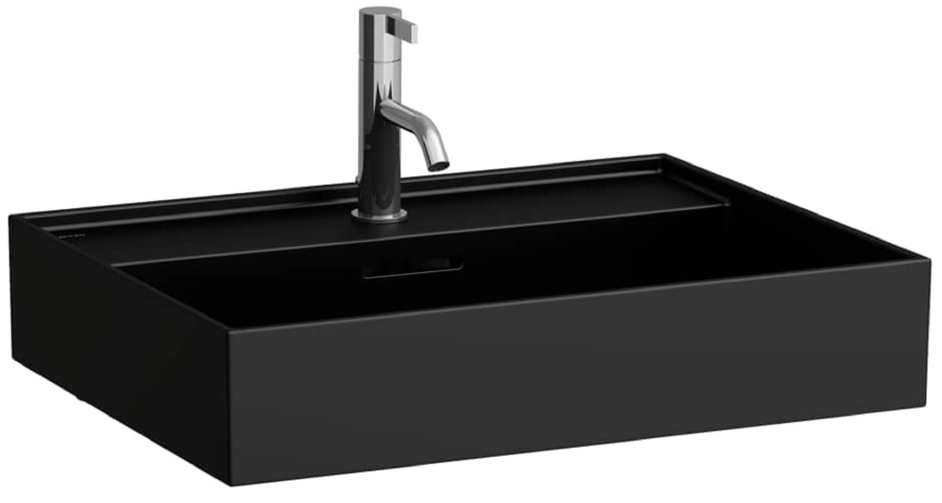 Laufen Kartell mosdótál 60x46 cm négyszögletes beépíthető fekete matt H8103337161041