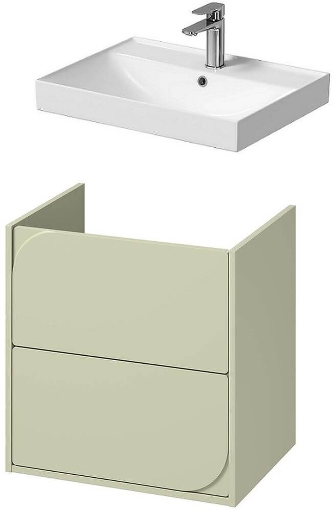 Készlet szekrény Cersanit Crea II S1058-030, mosdótál Cersanit Larga K120-009