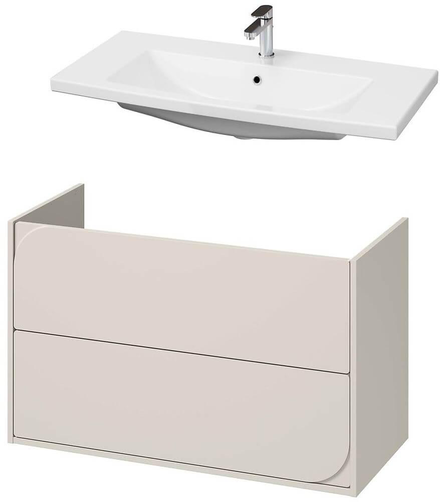Készlet szekrény Cersanit Crea II S1058–027, mosdótál Cersanit Como K32-016-EX1