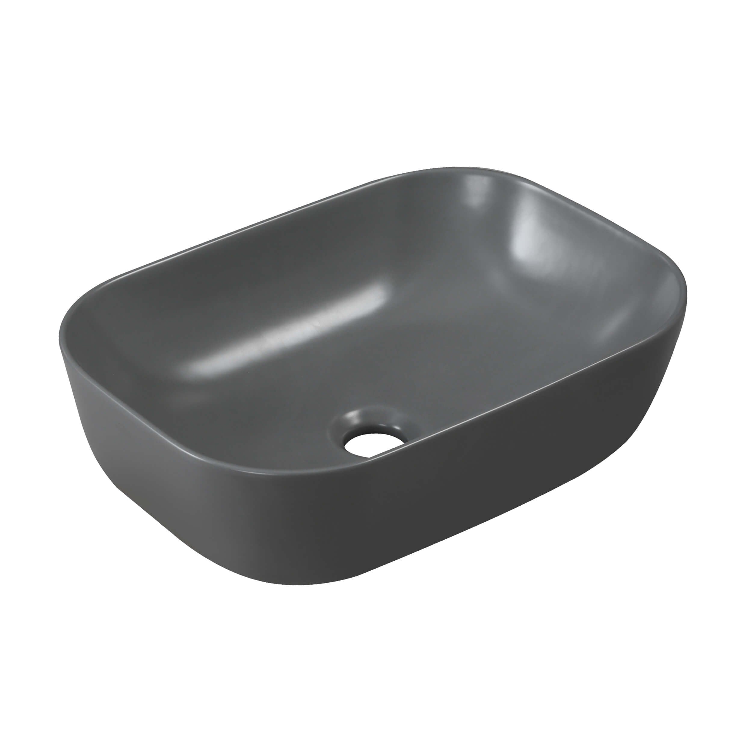 Invena Vitoria mosdótál 45.5x32 cm négyszögletes mosdótálak szürke/kő matt CE-48-007