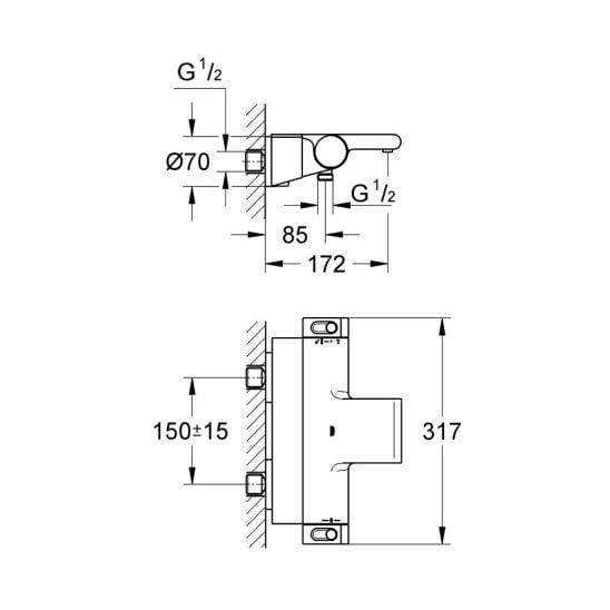 Készlet zuhany készlet Grohe Euphoria 27421002, kád és zuhany csaptelep Grohe Grohtherm 2000 34464001