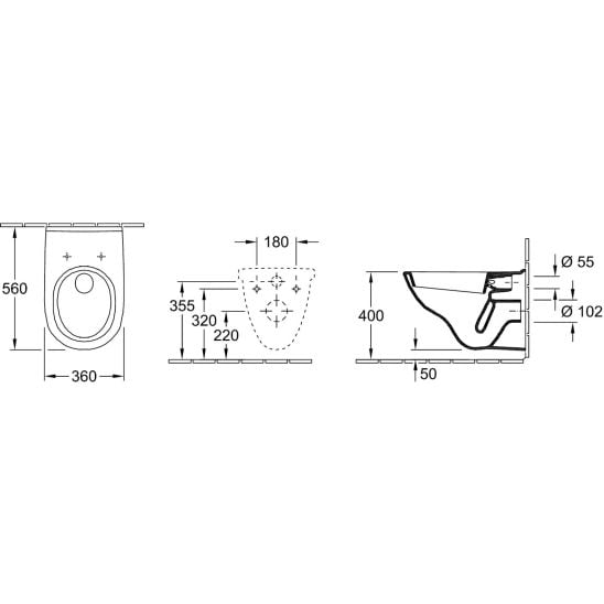 Készlet combi-Pack készlet deszkával Villeroy & Boch O.Novo 5660H101, beépíthető keret Villeroy & Boch ViConnect 92214200, 92214368