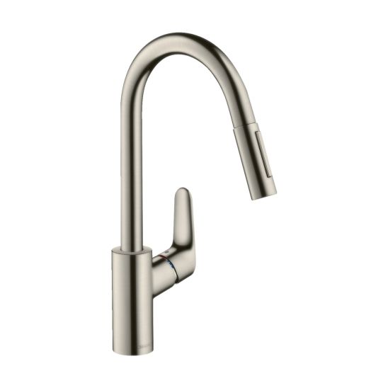 Készlet acél mosogató Hansgrohe S 71 43427800, konyhai csaptelep Hansgrohe Focus M41 31815800