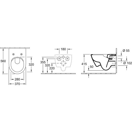 Készlet combi-Pack készlet deszkával Villeroy & Boch Subway 2.0 5614R2R1, beépíthető keret Villeroy & Boch ViConnect 92246100, 92249061