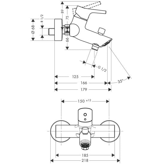 Készlet kád és zuhany csaptelep Hansgrohe Talis S 72400000, mosdócsaptelep Hansgrohe Talis S 72020000, 26421400