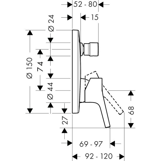 Készlet fejzuhany Hansgrohe Select 26522400, kád és zuhany csaptelep Hansgrohe Talis S 72405000, 72021000, 27413000, 26421400, 27454000