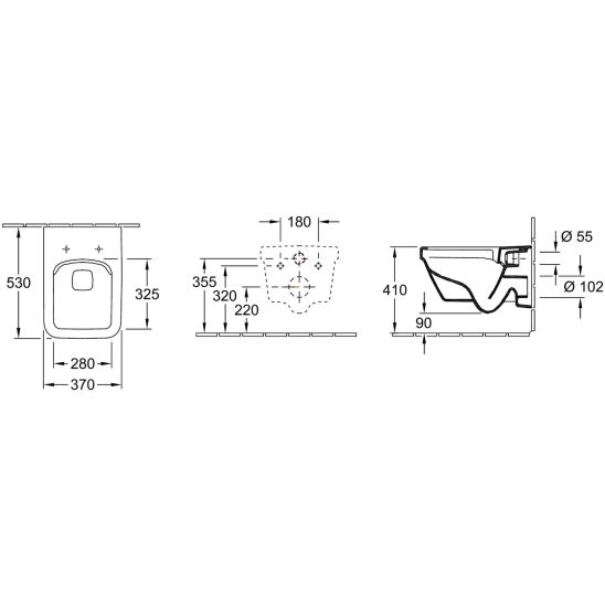 Készlet combi-Pack készlet deszkával Villeroy & Boch Architectura 5685HR01, beépíthető keret Villeroy & Boch ViConnect 92214200, 92214361