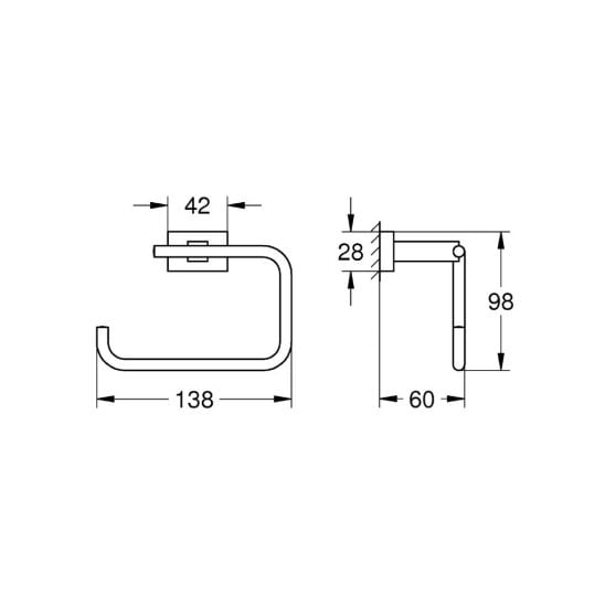 Készlet WC kefe Grohe Essentials 40513001, törölközőtartó Grohe Essentials 40510001, 40507001, 40508001, 40511001, 40372001