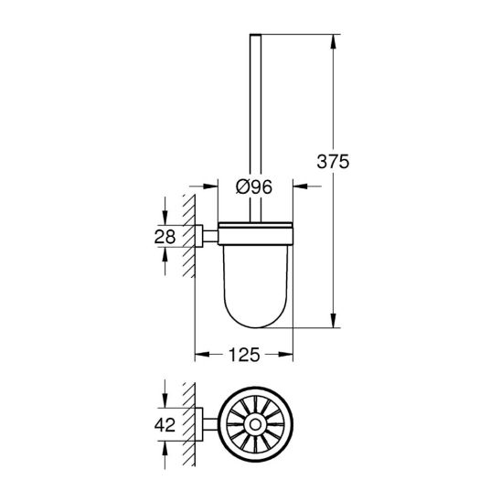 Készlet WC kefe Grohe Essentials 40513001, törölközőtartó Grohe Essentials 40510001, 40507001, 40508001, 40511001, 40372001