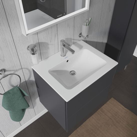 Készlet szekrény Duravit L-Cube LC624002222, mosdótál Duravit ME by Starck 2336630000