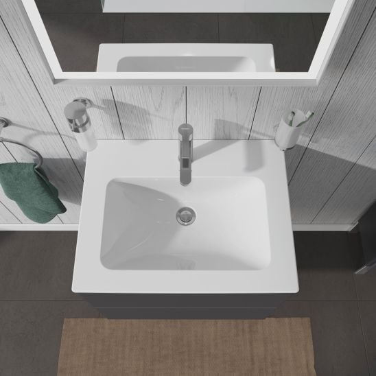 Készlet szekrény Duravit L-Cube LC624002222, mosdótál Duravit ME by Starck 2336630000