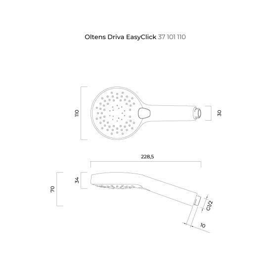 Készlet kád és zuhany csaptelep Oltens Vernal 34104100, fejzuhany Oltens Vindel 37000100, 39400100, 37101110, 39304100, 37200100