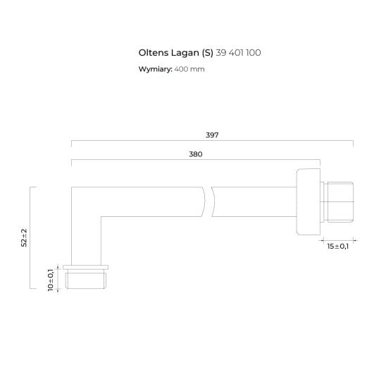 Készlet fejzuhany Oltens Sondera 37003100, fali kar Oltens Lagan 39401100