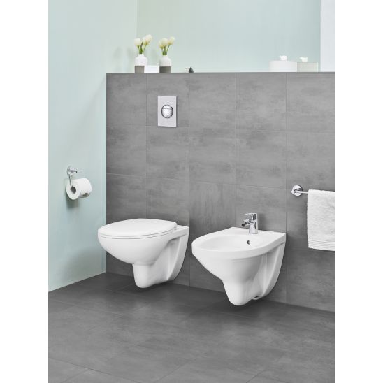 Készlet falsík alatti keret öblítőgombbal Grohe Solido 38811KF0, WC csésze Grohe Bau Ceramic 39427000, 39492000