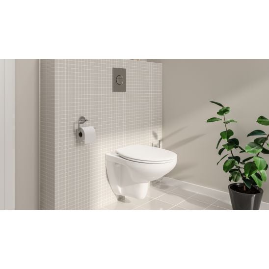 Készlet falsík alatti keret öblítőgombbal Grohe Rapid SL 39449000, WC csésze lassú záródású ülőkével Grohe Bau Ceramic 39351000